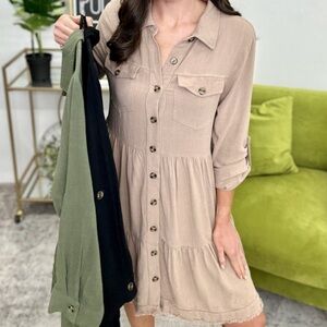 White Birch button up dress